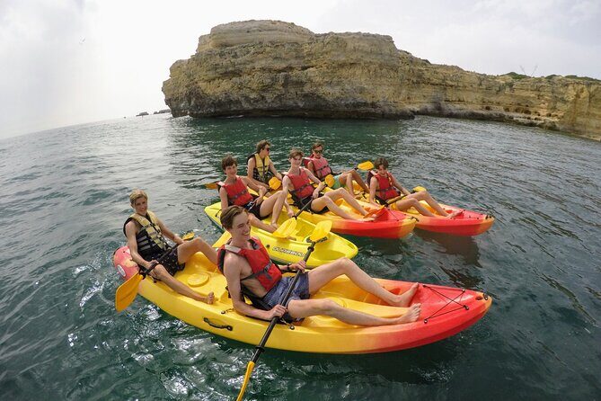 Albufeira Kayak Cave Tour – Hidden Beaches & Cliffs - Praia da coelhinha: the first taste of “caves and coastline” time