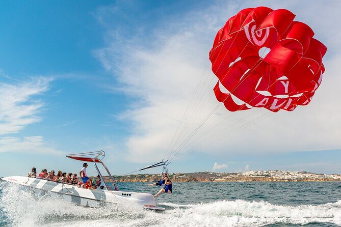 Parasailing from Albufeira Marina by Boat - The flight over the coast: up to 10 minutes in the air