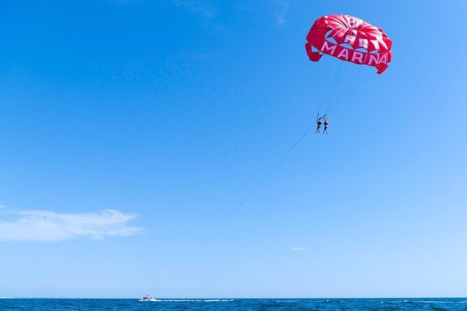 Parasailing from Albufeira Marina by Boat - Safety gear and the lifejacket size detail you should not skip
