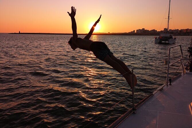 Sunset Tour on a Luxury Sailing Yacht from Vilamoura - Stop 2: a small Algarve cove where clay meets rock