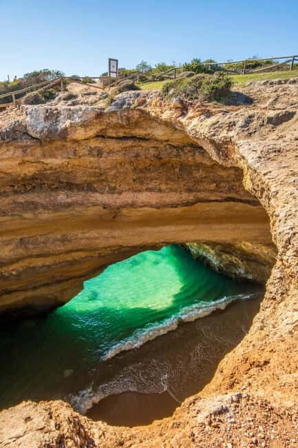 The Original 7 Hanging Valleys Guided Hike With Pickup - Stop 3: Benagil area—seeing the cave from above